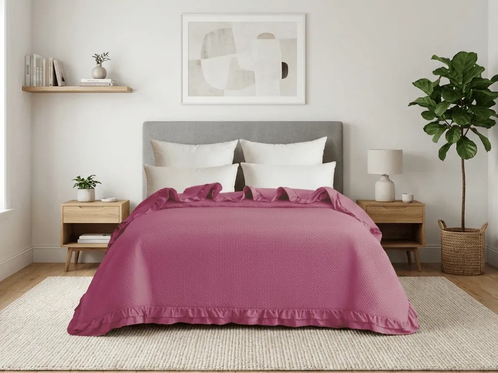 Narzuta na łóżko MONTEGO, ciemnoróżowa Rozmiar: 200 x 220 cm