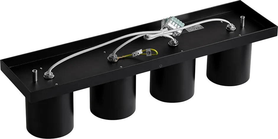 Nowoczesny plafon z reflektorami czarny 4-światła - Tubo