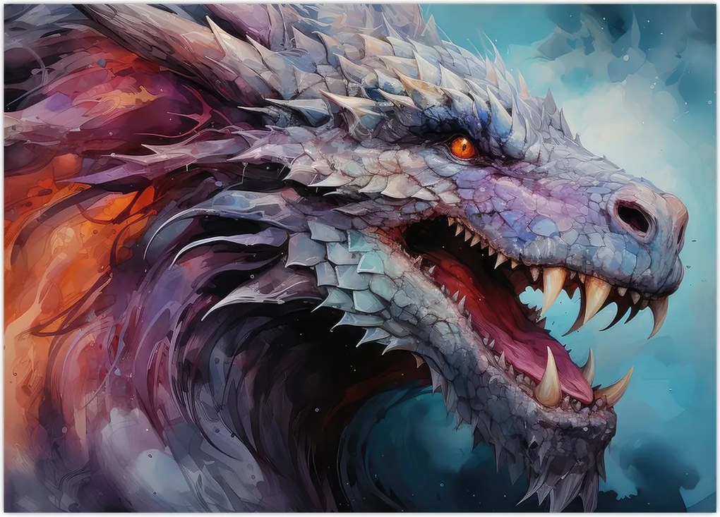 Obraz - Ilustracja przedstawiająca smoka (70x50 cm)