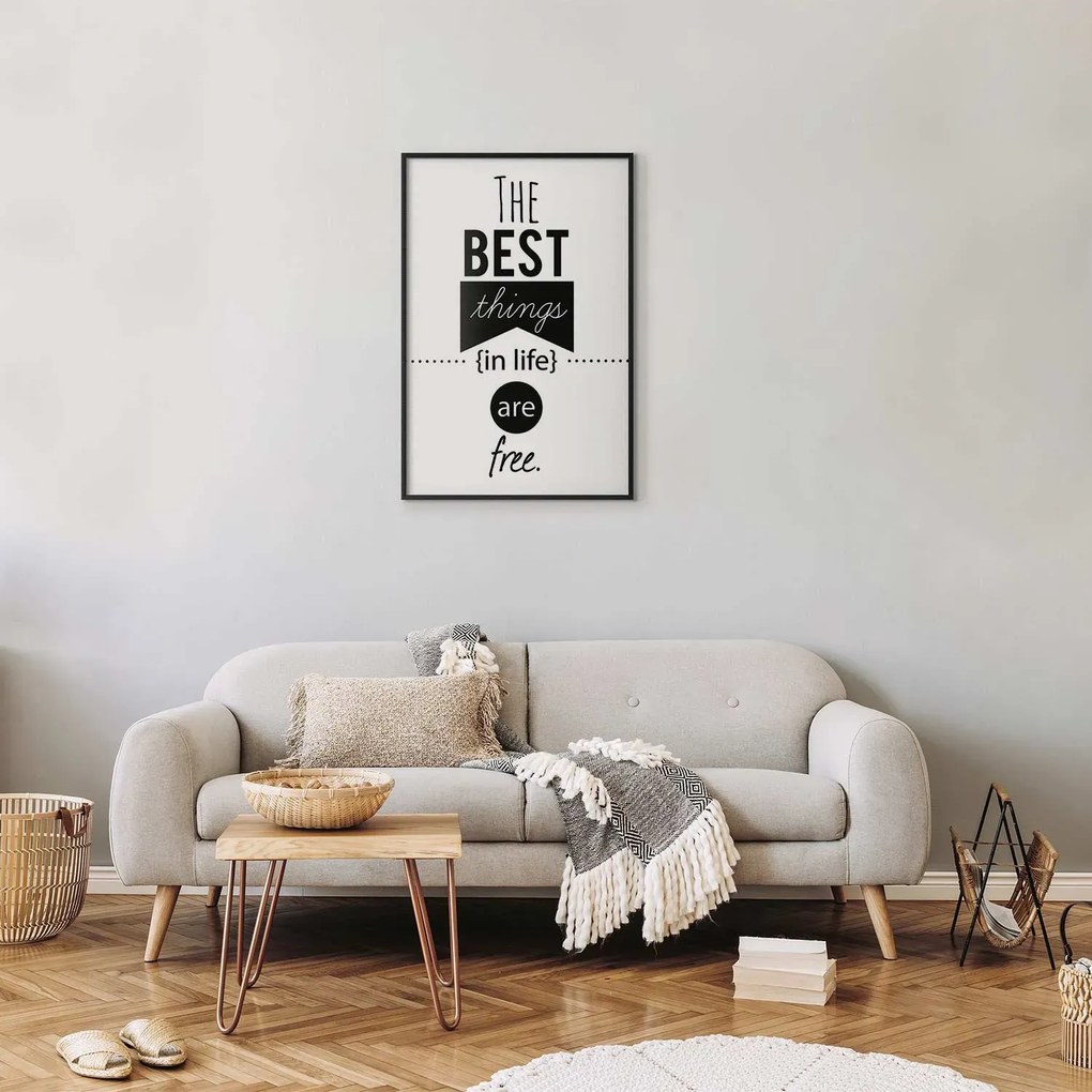 Plakat Best things in life 21x30 cm z ramą czarną bez marginesu ARTGEIST B