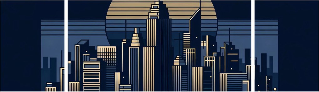 Obraz – Geometryczne miasto (170x50 cm)