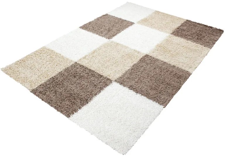 Dywan shaggy Life brązowy, beżowy, kremowy 60 cm x 110 cm