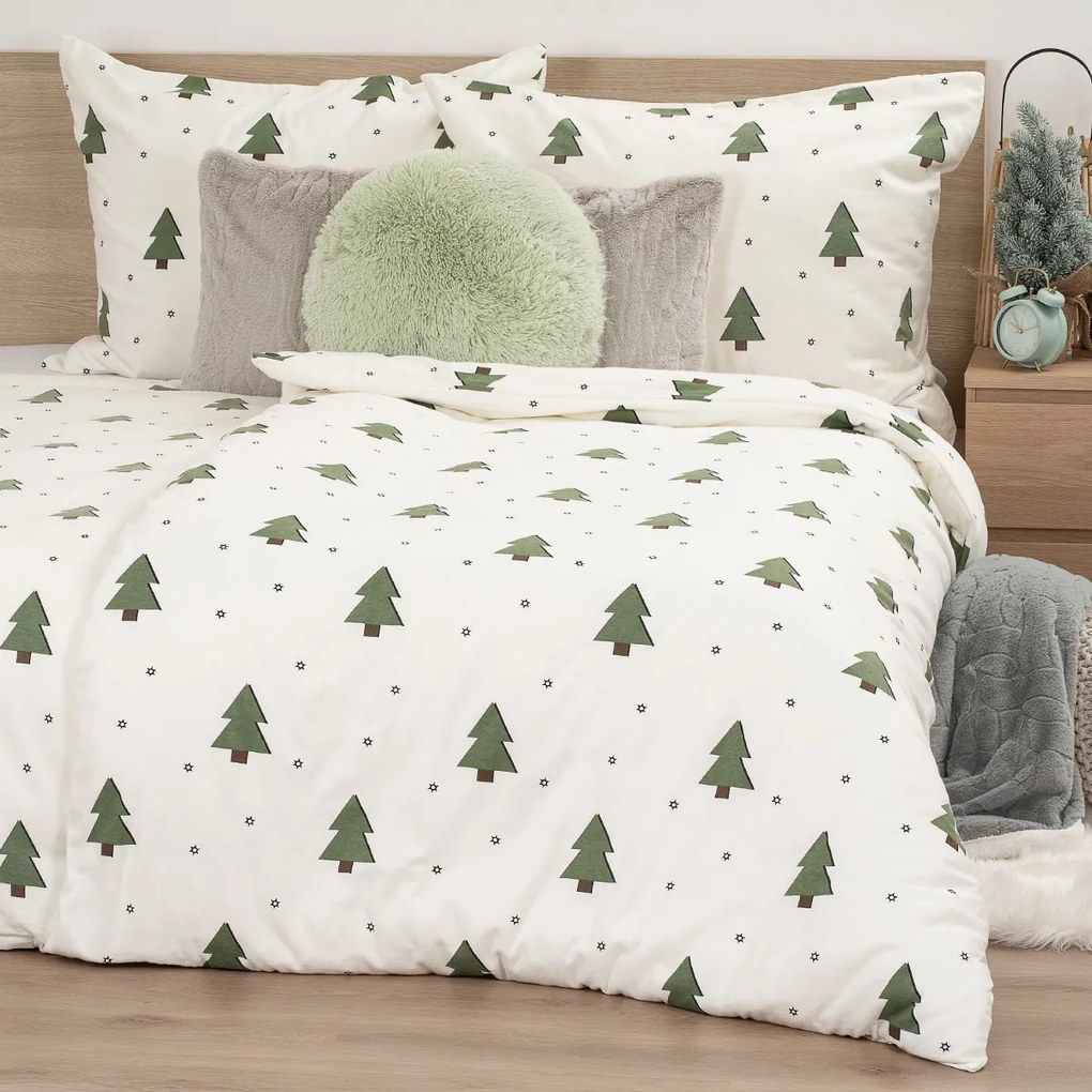 4Home Flanelowa pościel Little Trees,, 160 x 200 cm, 70 x 80 cm