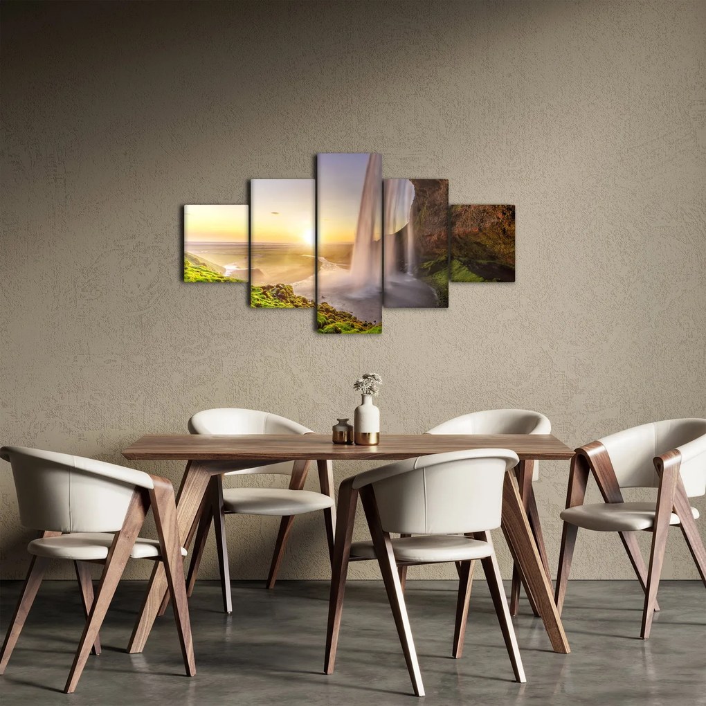 Obraz - Seljalandsfoss od tyłu jaskini (125x70 cm)