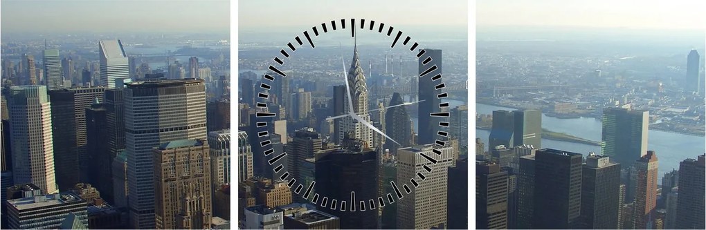 Obraz - Manhattan za dnia (z zegarem) (90x30 cm)