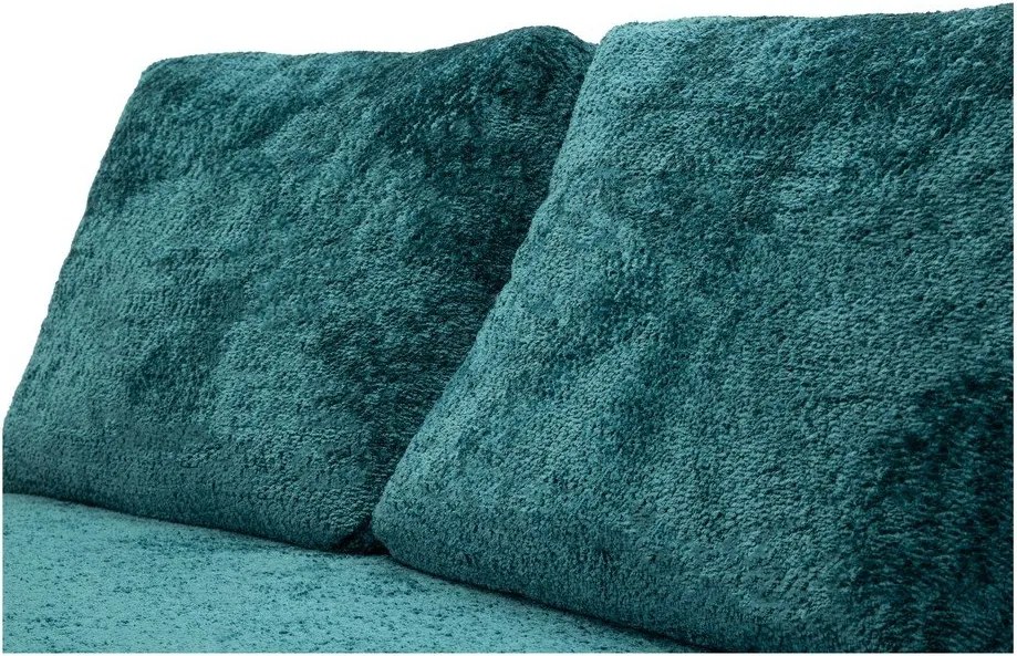 Zielononiebieska rozkładana sofa z materiału bouclé 150 cm Faster – Mauro Ferretti