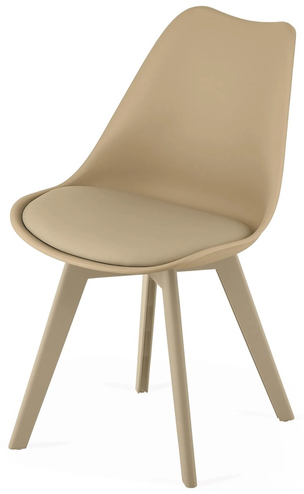 Beżowe krzesło BALI MARK z beżowymi nogami