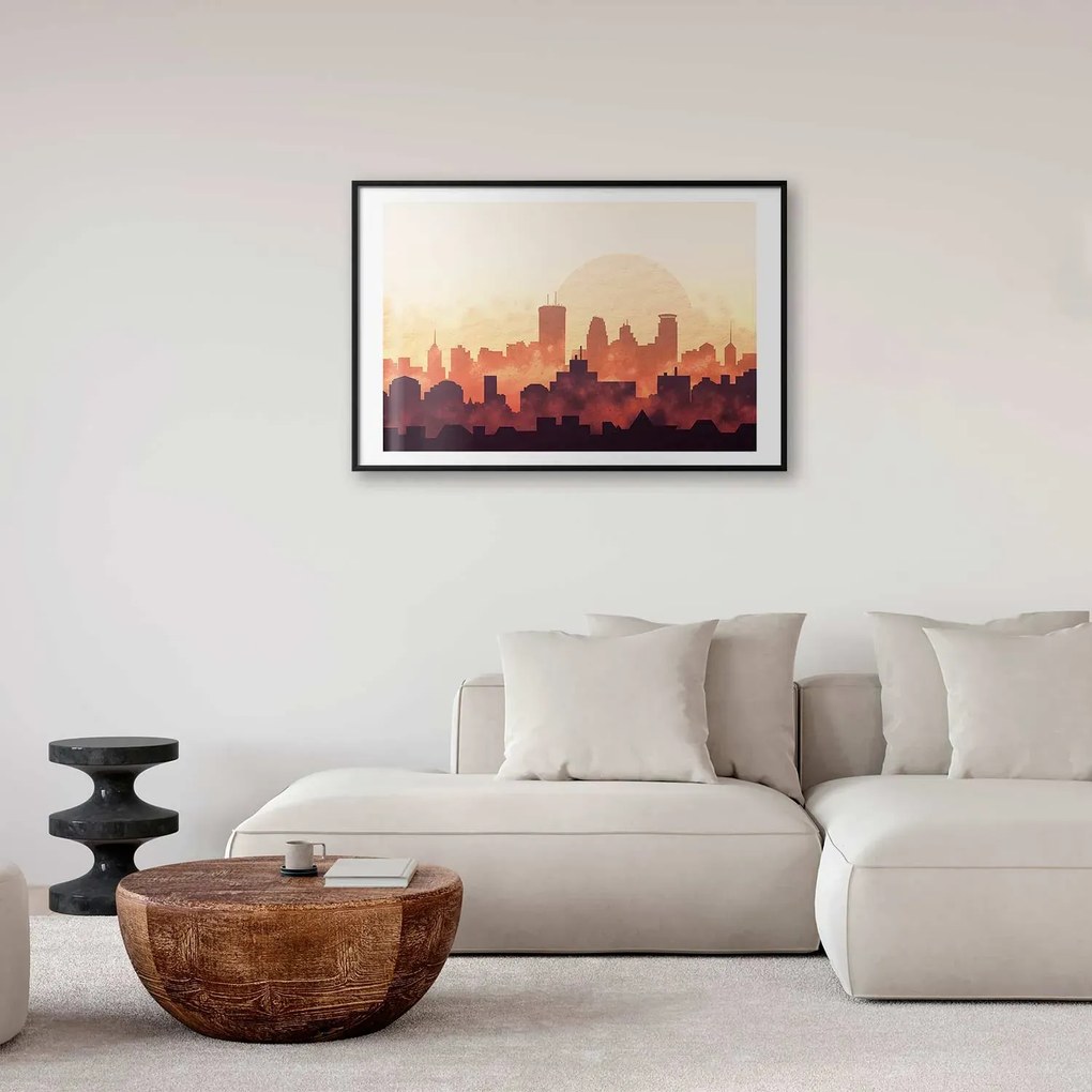 Plakat Żar miasta 42x29,7 cm z ramą czarną z marginesem ARTGEIST B