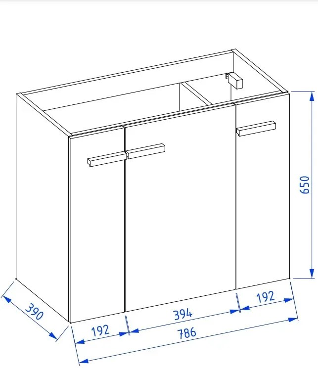 Szafka pod umywalkę L-WOOD 79 cm antracyt mat KROFAM