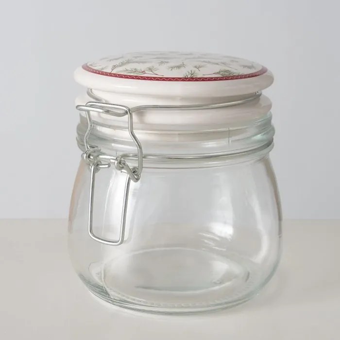 Słoik z porcelanową pokrywką CHARLENE, 450 ml