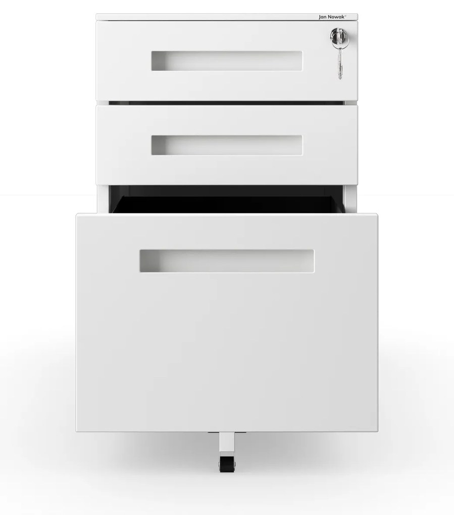 Kontenerek pod biurko biały, 390x600x500 mm: KATE