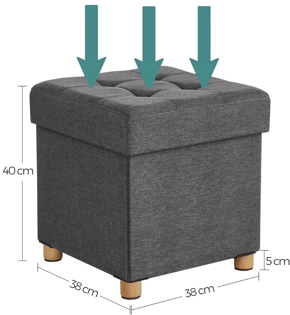 Szara pufa na nóżkach ze schowkiem Z1-W59