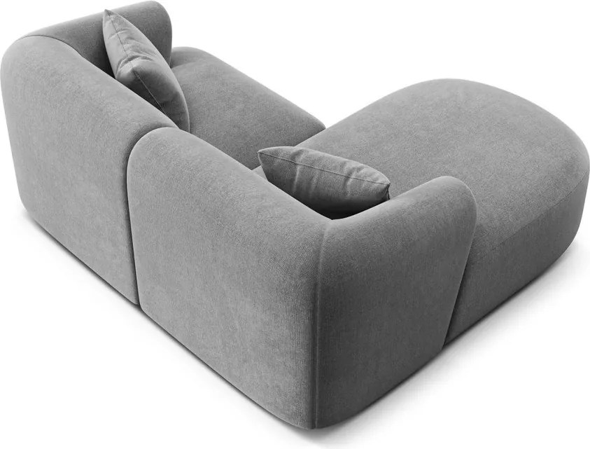 Jasnoszary aksamitny narożnik (lewostronny/z szezlongiem) Campi – Cosmopolitan Design