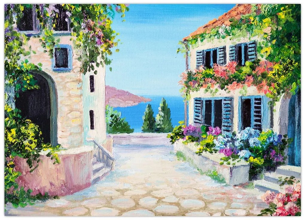 Obraz - Grecka aleja, obraz olejny (70x50 cm)