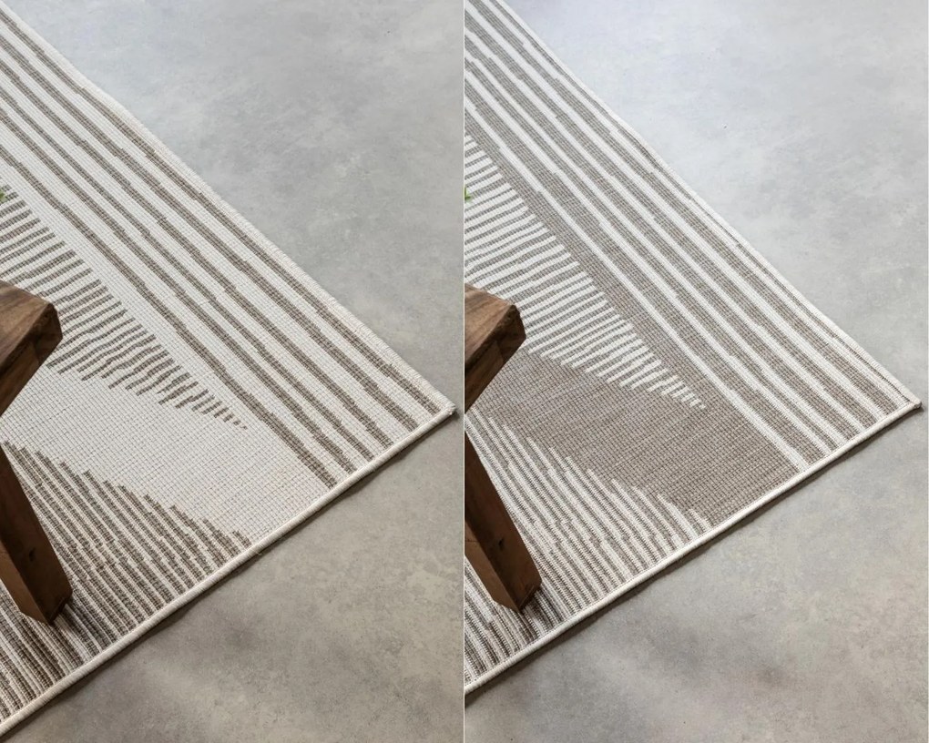 Dywan dwustronny zewnętrzny Gemini romby brązowo-kremowy 200 cm x 290 cm