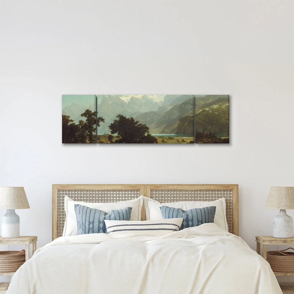 Obraz - Albert Bierstadt, Lake Lucerne, reprodukcje (170x50 cm)