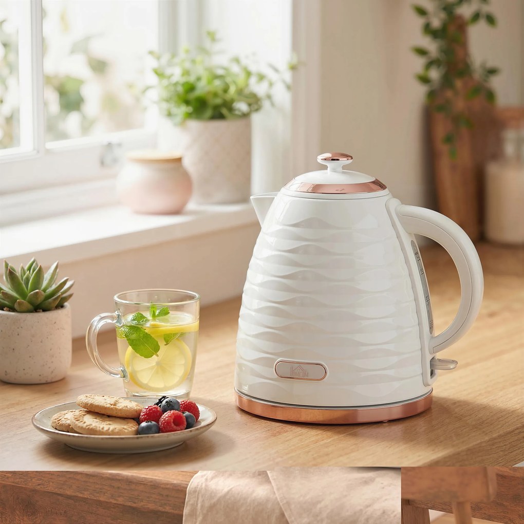HOMCOM Czajnik elektryczny, 1,7L, 2,2kW, szybkie gotowanie z wyjmowanym zmywalnym filtrem antykamiennym | Aosom PL