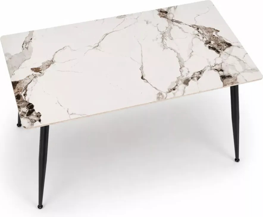 Stół Virgin 120x70 / 140x80 – luksusowy stół jadalniany ze spieku marmurowego z eleganckimi stalowymi nogami