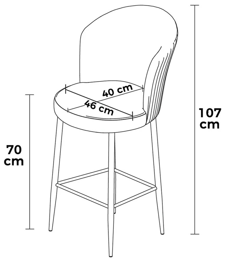 Zestaw krzeseł barowych Uras Anthracite and White,6 szt., 6 szt.