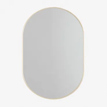 Owalne Lustro Ścienne Z Aluminium 60x90 Cm Draves Złoto - Sklum