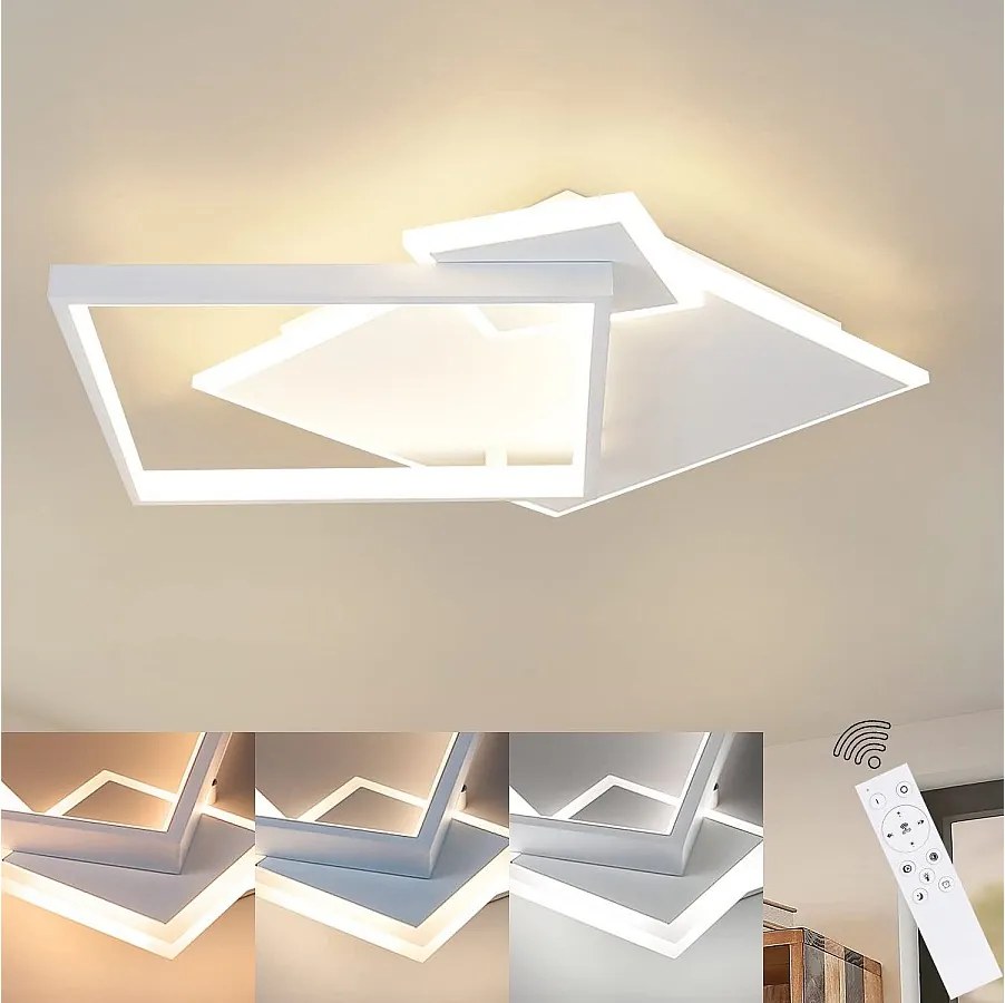 NETTLIFE lampa sufitowa LED do salonu lampa z funkcją ściemniania 50W nowoczesny Design z metalowym pilotem do jadalni kuchnia sypialnia