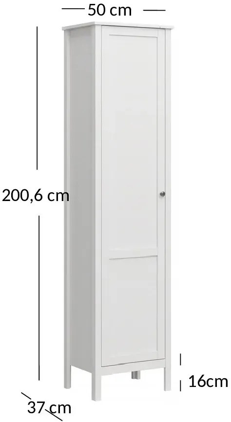 Biały słupek zamykany z półkami - Omaron 10X