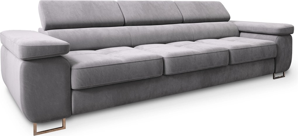 Masseno Sofa MOSINE z funkcją spania, Rozkładana sofa - Jasnoszary, MONOLITH 84