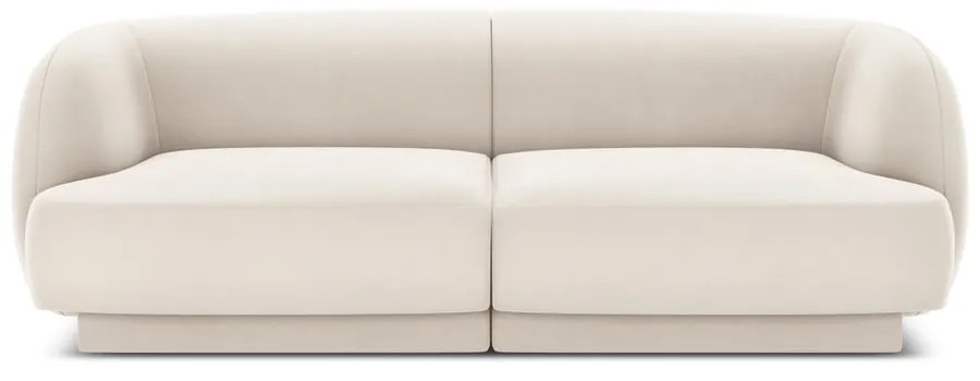 Beżowa aksamitna sofa 184 cm Miley − Micadoni Home