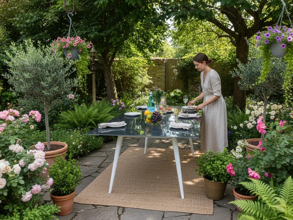 Duży aluminiowy stół obiadowy 200x100