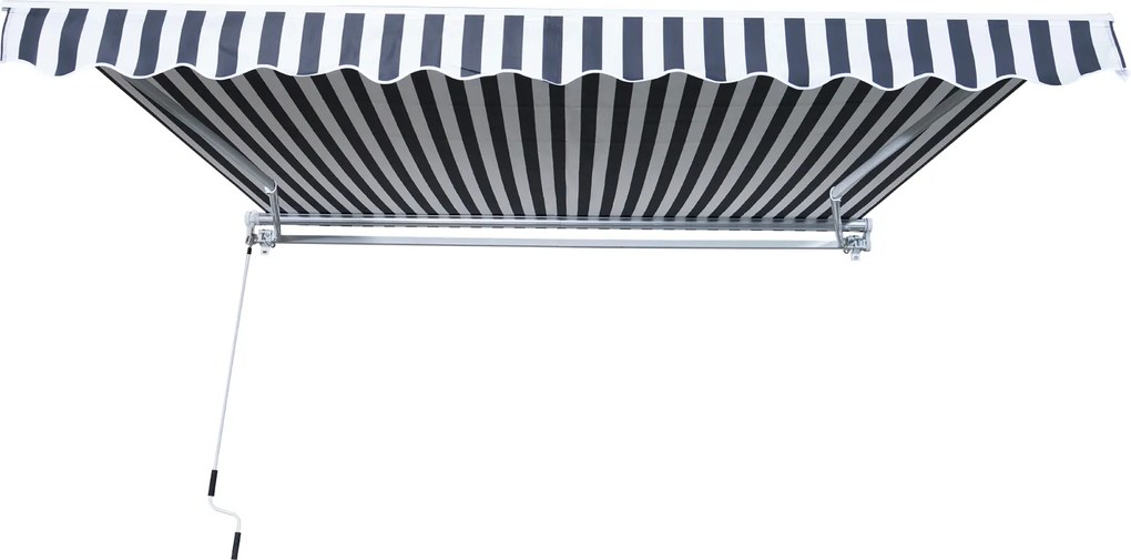 Outsunny markiza przegubowa markiza składana z korbką ręczną aluminium 3,5 x 2,5 m kolor szary+biały