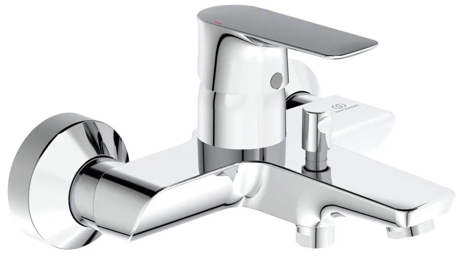 Wannowa bateria ścienna w kolorze srebra z połyskiem Connect Air – Ideal Standard