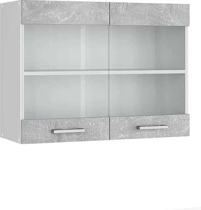 Szklana szafka kuchenna beton 80x31x60 r-line