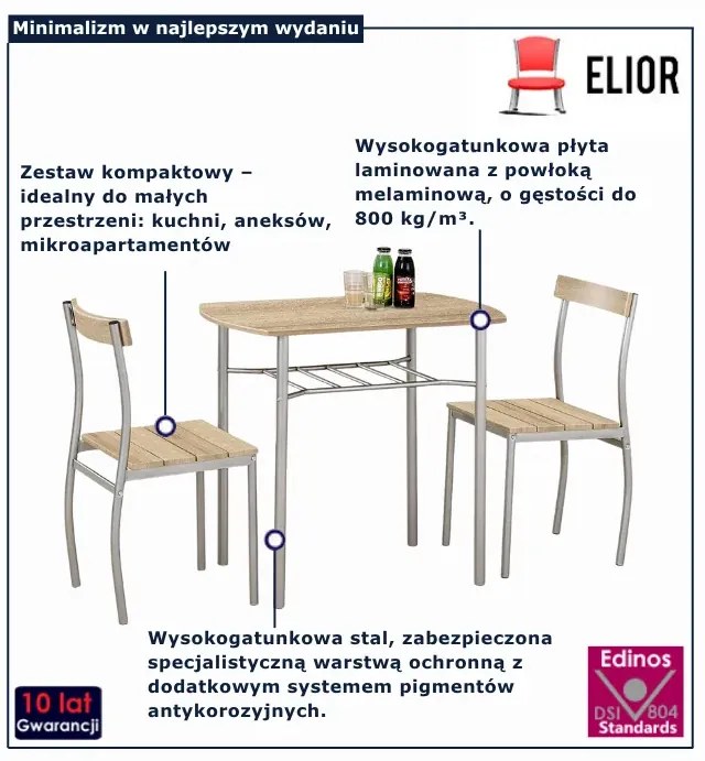 Stół Z Krzesłami Dąb Sonoma B2-F93