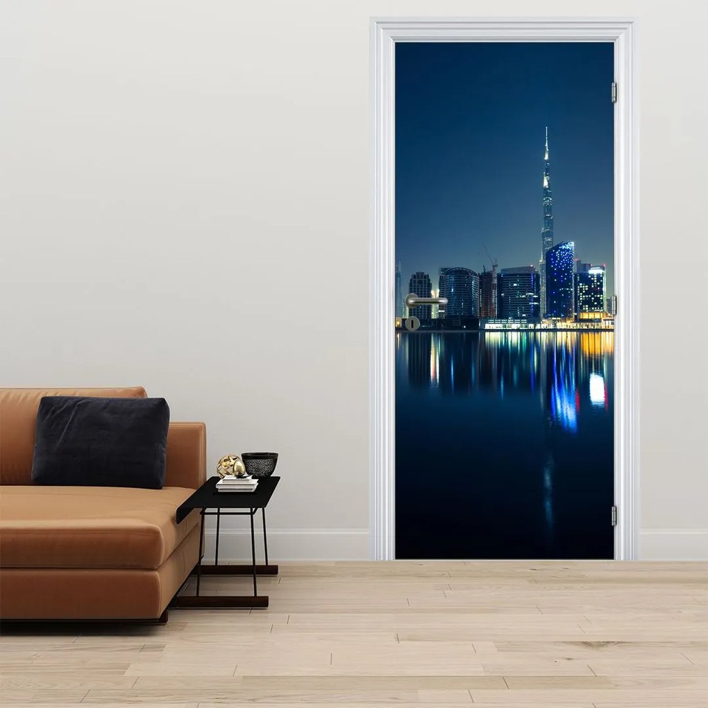Fototapeta na drzwi - Miasto nocą (95x205cm)