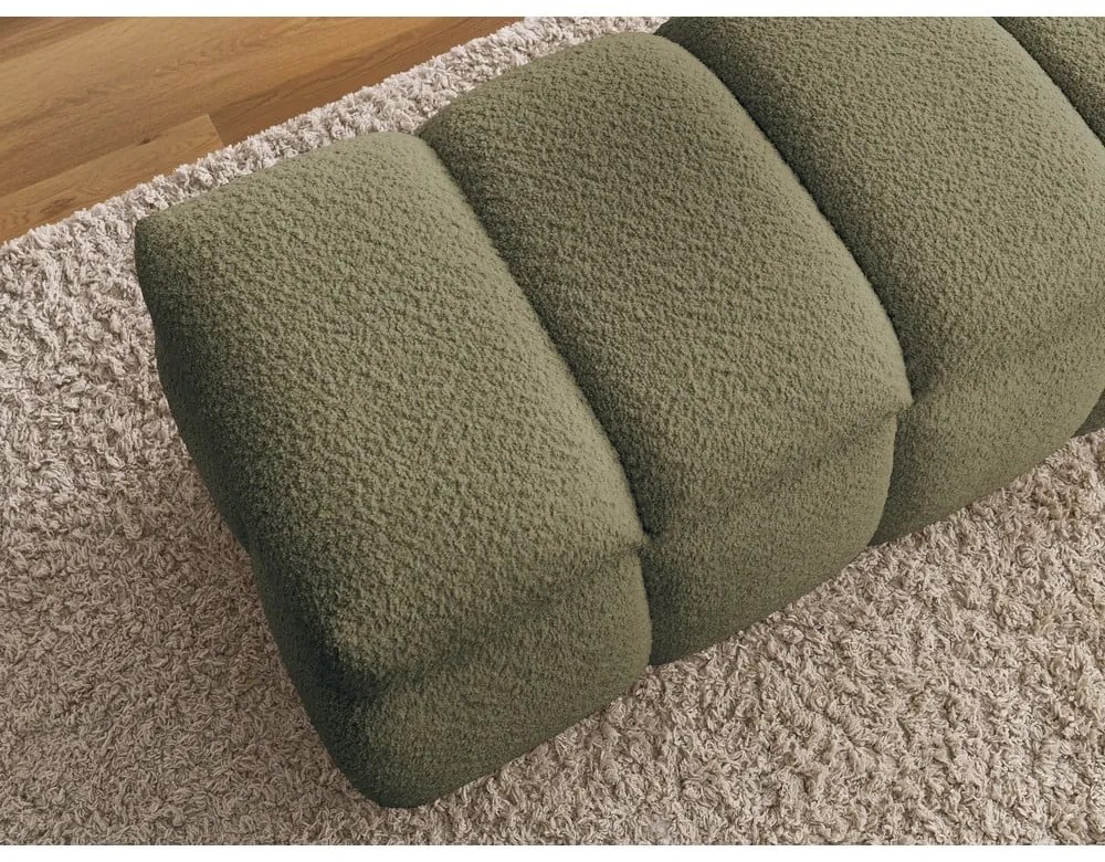 Zielona ławka z materiału bouclé – Bobochic Paris