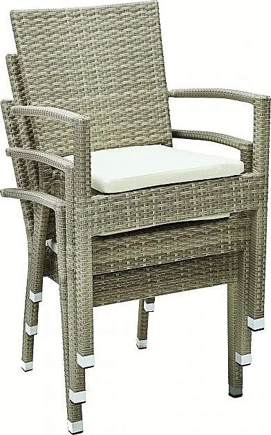 Zestaw rattanowy ogrodowy NAPOLI I. 1 + 4 (szaro-beżowy)