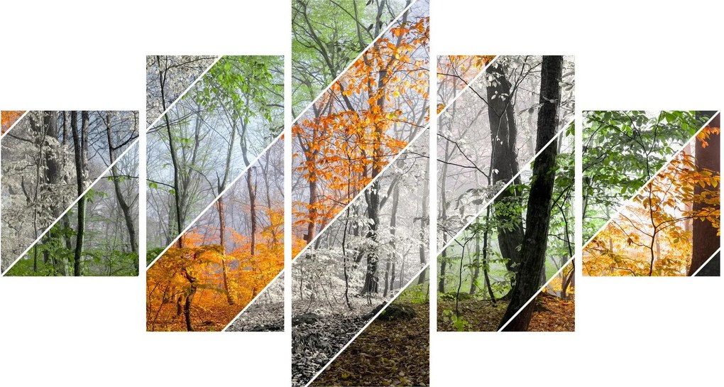 Obraz - Zmieniające się pory roku (125x70 cm)