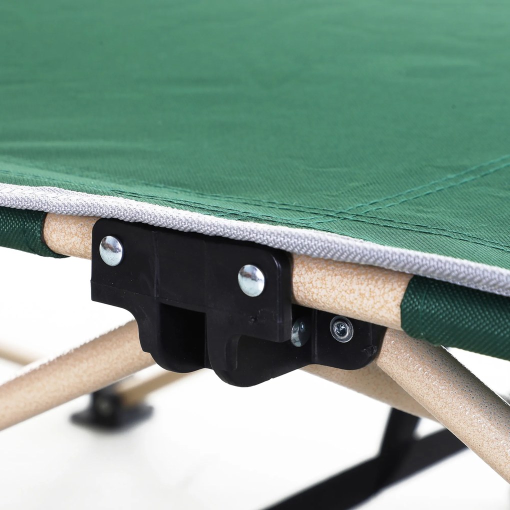 Outsunny Łóżko kempingowe składane odporny na warunki atmosferyczne zielony beżowy 190x68x52cm z torbą | Aosom PL