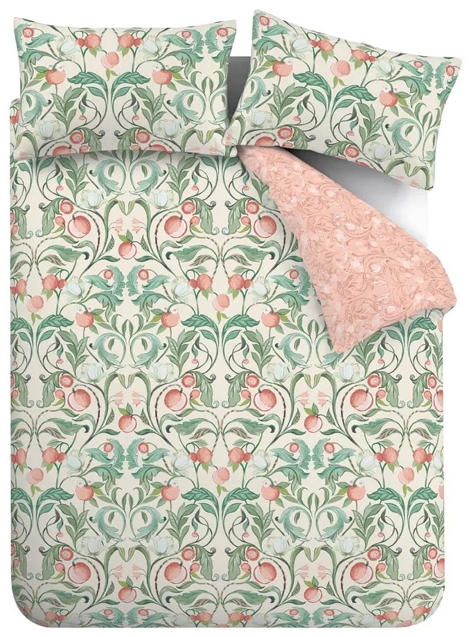 Zielono-różowa pościel dwuosobowa 230x220 cm Clarence Floral – Catherine Lansfield