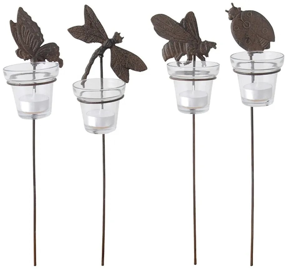 Metalowe świeczniki na świeczkę typu tealight zestaw 4 szt. – Esschert Design