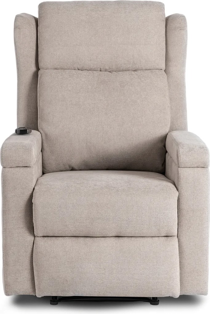 Fotel Masujący SEBASTIAN Rozkładany Wypoczynkowy z Podnóżkiem Beżowy Nowoczesny