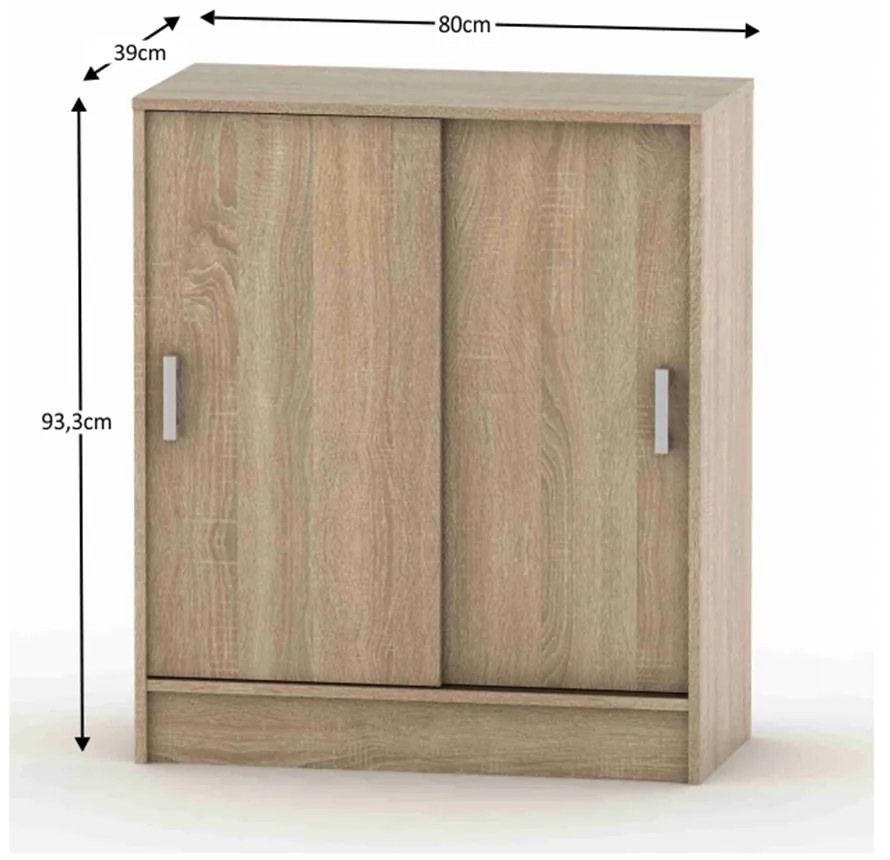 Szafka z przesuwanymi drzwiami BETTY, dąb sonoma