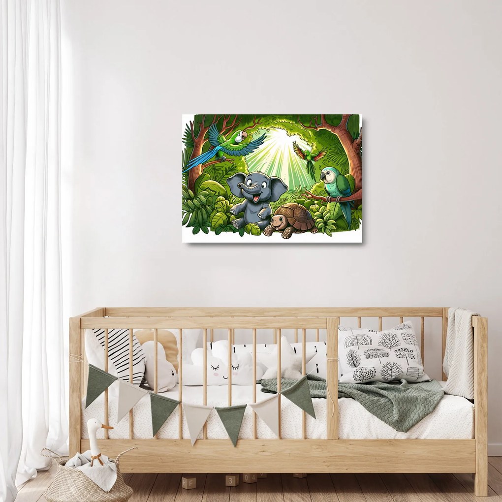 Obraz na szkle - Wesołe zwierzątka (70x50 cm)