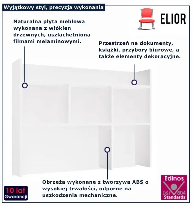 Nadstawka na biurko biała B9-E47