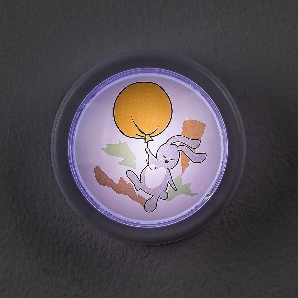 Rabalux 76073 dziecięca lampka nocna Hopply -królik i balon, 0,3 W, 5 lm, 6000 K