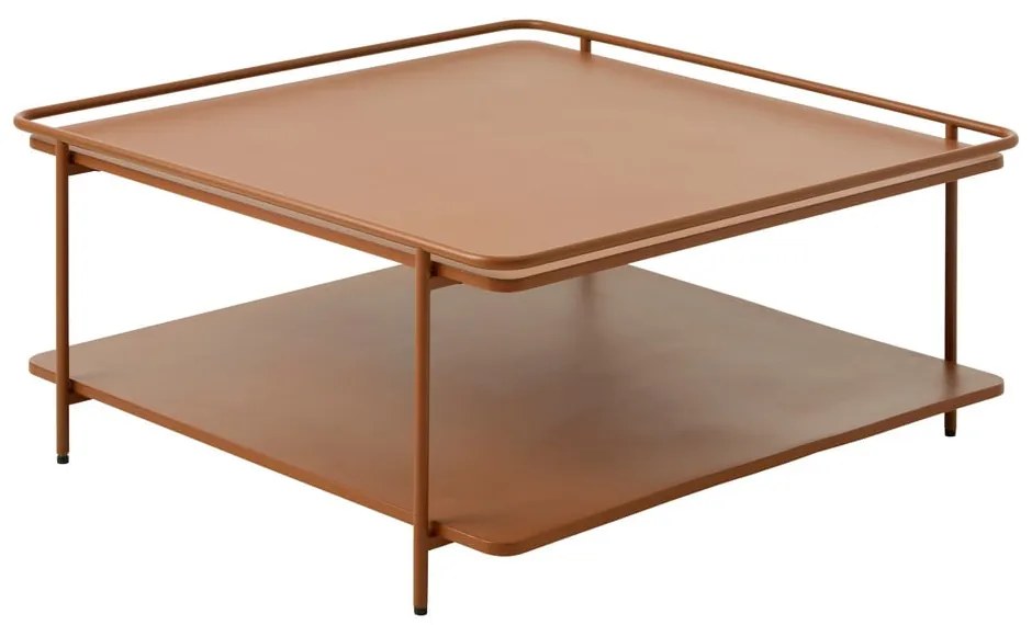 Metalowy stolik w kolorze terakoty 75x75 cm Yuba – Unique Furniture