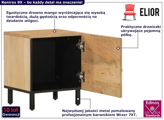 Szafka nocna z rzeźbionymi drzwiczkami - Ronirox 9X