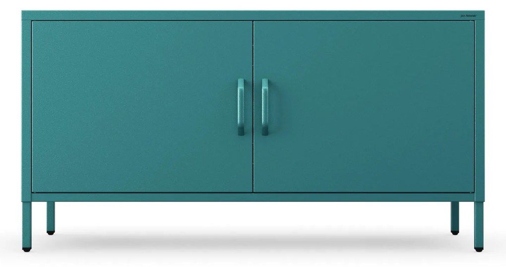 Szafka RTV metalowa na nóżkach morska, 1150x595x400 mm: ROSA Modern