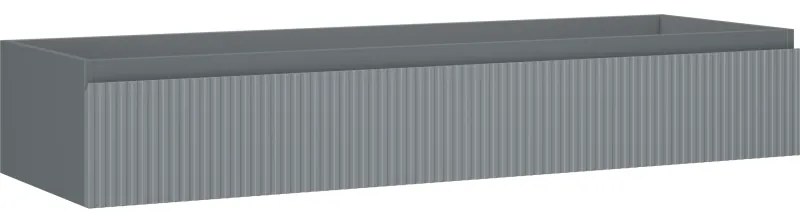 Mexen Rivel szafka łazienkowa podumywalkowa 140 cm, 1 szuflada, ryflowana , grafit mat - 91A20-14023-1-BF66