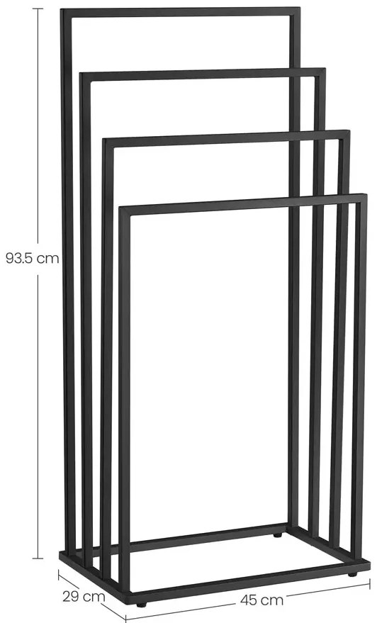 Czarny metalowy stojak na ręczniki - Kordo